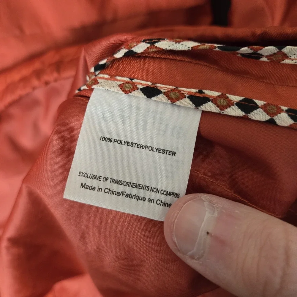 Tory Burch Rain Jacket Womens 8 Anorak Windbreaker Satin Red *READ‎
